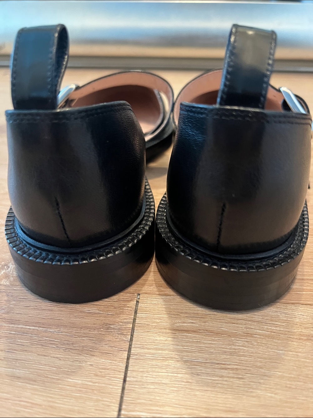 INCH² Caviar Black Leather Mary Jane Flats Size EU 40/US 10 - Picture 6 of 10